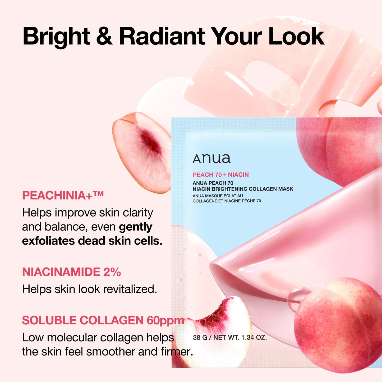 Peach 70 Niacin Brightening Collagen Mask